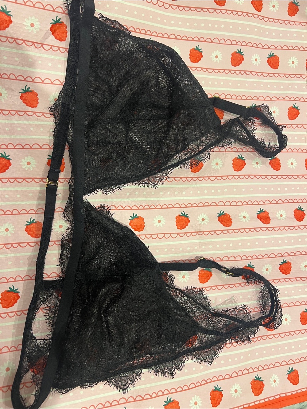 Victoria’s Secret Sheer Black Lace Bralette Size XL